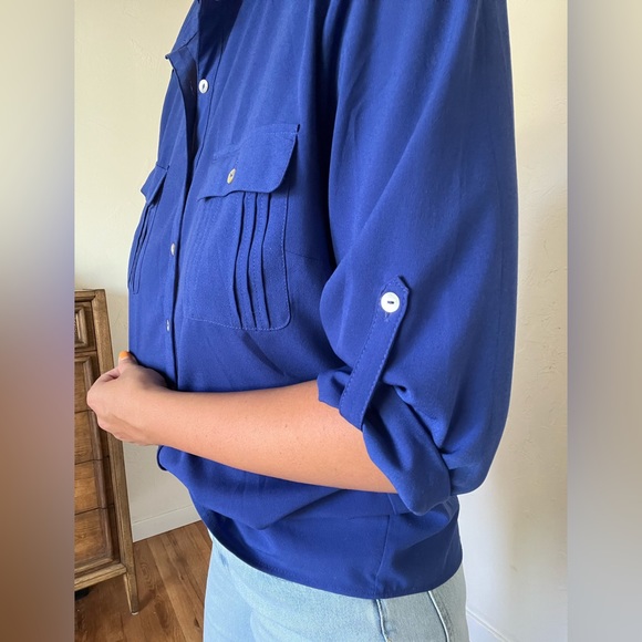 H&M Electric Blue Button Down - Picture 7 of 8